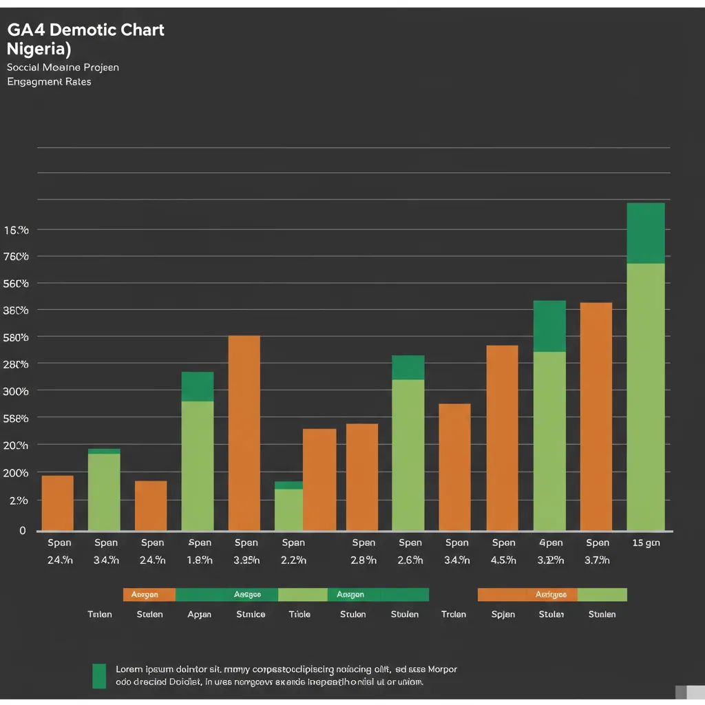 GA4 demographic chart showing user age groups and engagement rates for social media campaigns in Nigeria